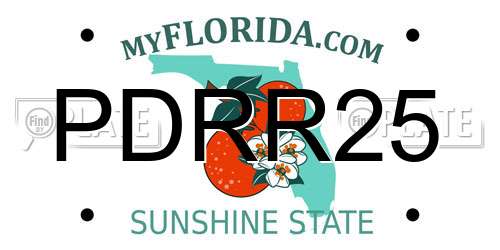 PDRR25 Florida License Plate