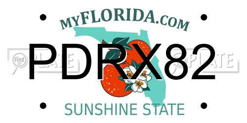 PDRX82 Florida License Plate