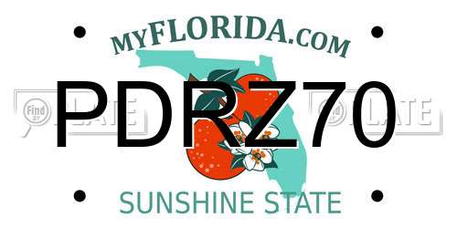 PDRZ70 Florida License Plate