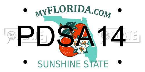 PDSA14 Florida License Plate