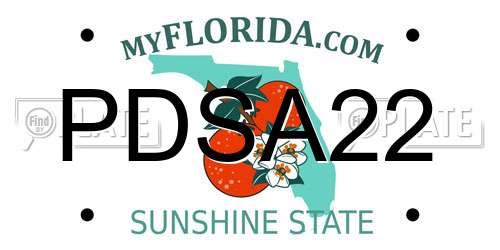 PDSA22 Florida License Plate