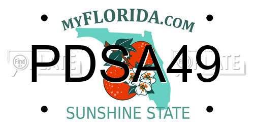 PDSA49 Florida License Plate