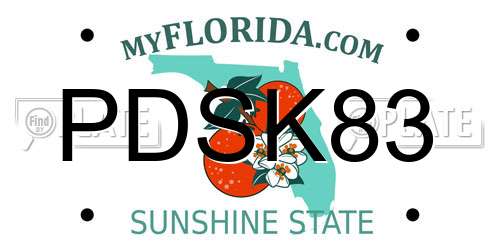 PDSK83 Florida License Plate