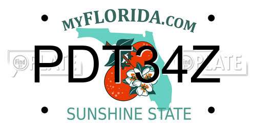 PDT34Z Florida License Plate