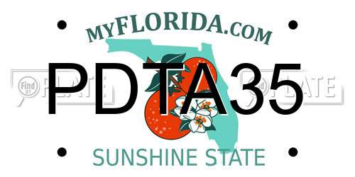 PDTA35 Florida License Plate