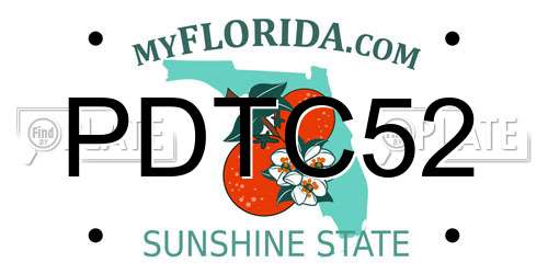 PDTC52 Florida License Plate