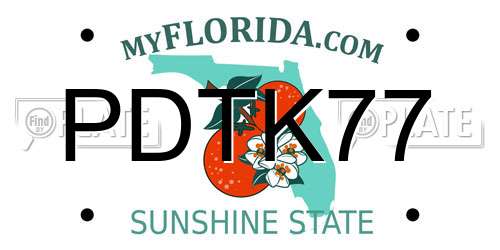 PDTK77 Florida License Plate
