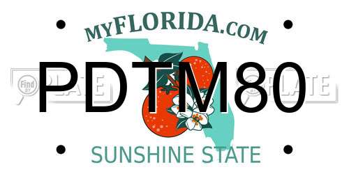 PDTM80 Florida License Plate