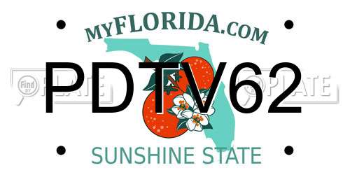 PDTV62 Florida License Plate