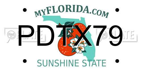 PDTX79 Florida License Plate
