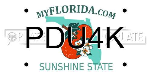 PDU4K Florida License Plate