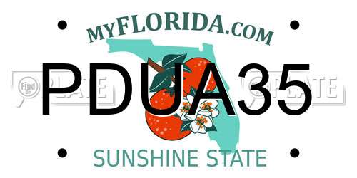 PDUA35 Florida License Plate