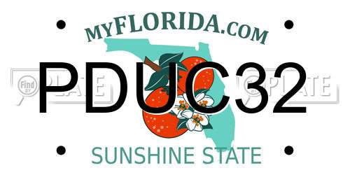 PDUC32 Florida License Plate