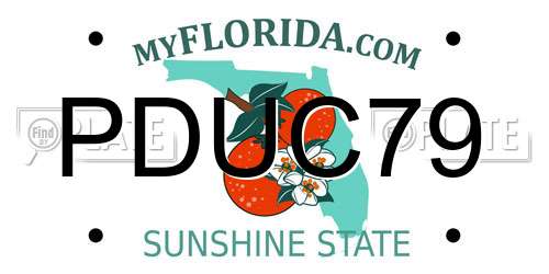 PDUC79 Florida License Plate