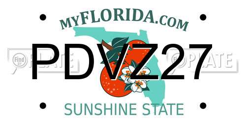 PDVZ27 Florida License Plate