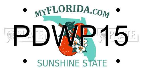 PDWP15 Florida License Plate