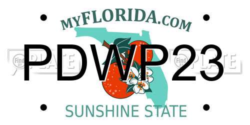 PDWP23 Florida License Plate
