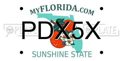 PDX5X Florida License Plate