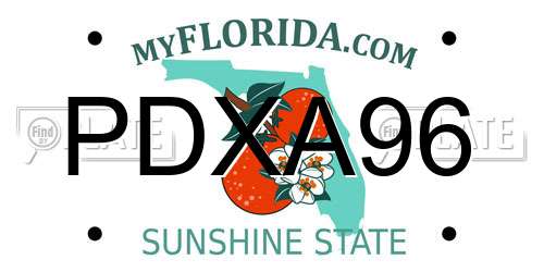 PDXA96 Florida License Plate