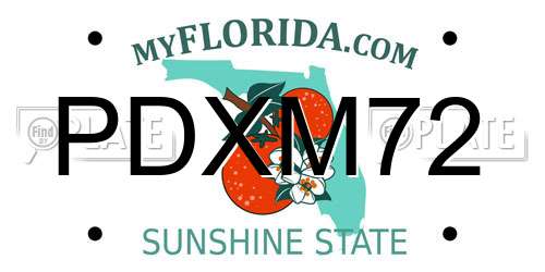PDXM72 Florida License Plate