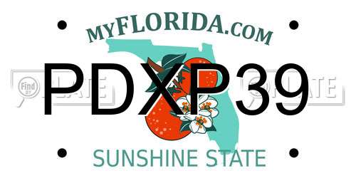 PDXP39 Florida License Plate