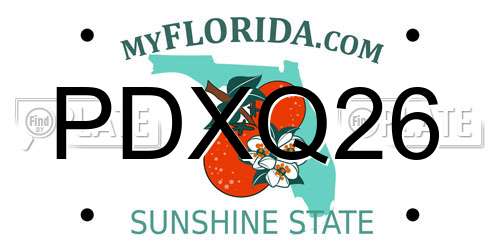 PDXQ26 Florida License Plate