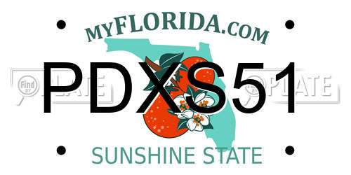 PDXS51 Florida License Plate