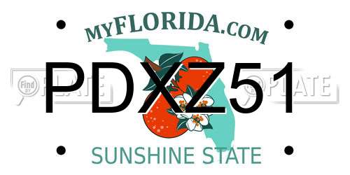 PDXZ51 Florida License Plate
