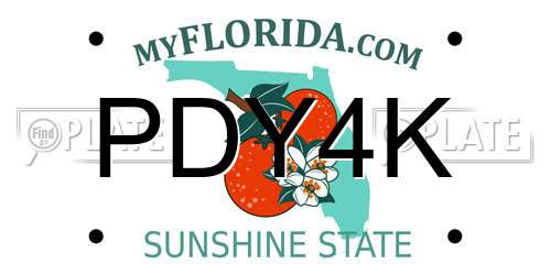 PDY4K Florida License Plate