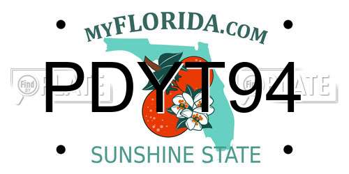 PDYT94 Florida License Plate
