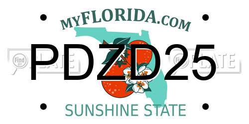 PDZD25 Florida License Plate