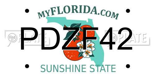 PDZF42 Florida License Plate