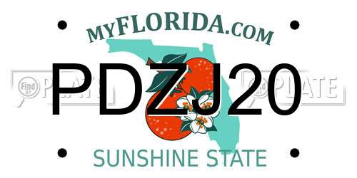 PDZJ20 Florida License Plate
