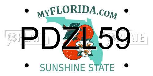 PDZL59 Florida License Plate