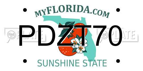 PDZT70 Florida License Plate