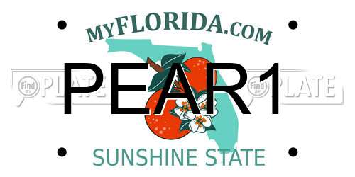 PEAR1 Florida License Plate