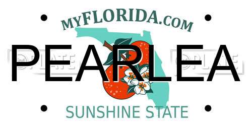 PEARLEA Florida License Plate