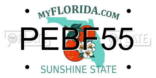 PEBF55 Florida License Plate