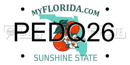 PEDQ26 Florida License Plate