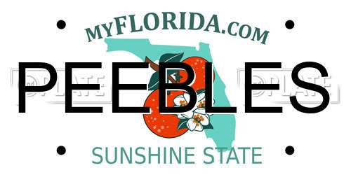 PEEBLES Florida License Plate