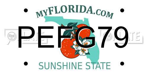 PEFG79 Florida License Plate