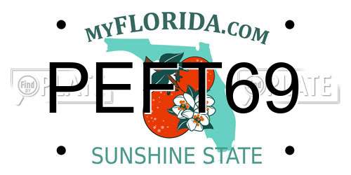 PEFT69 Florida License Plate