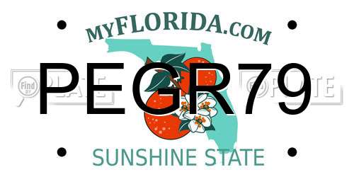 PEGR79 Florida License Plate