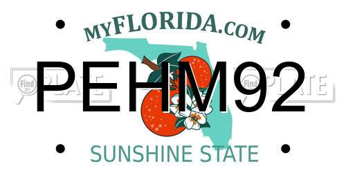 PEHM92 Florida License Plate