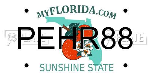 PEHR88 Florida License Plate