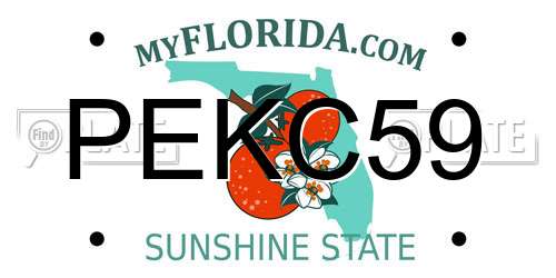 PEKC59 Florida License Plate