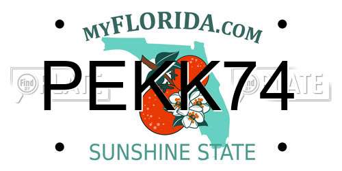 PEKK74 Florida License Plate