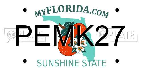 PEMK27 Florida License Plate