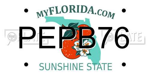 PEPB76 Florida License Plate