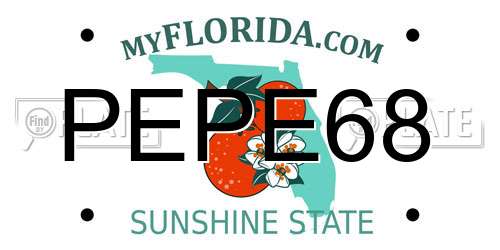 PEPE68 Florida License Plate